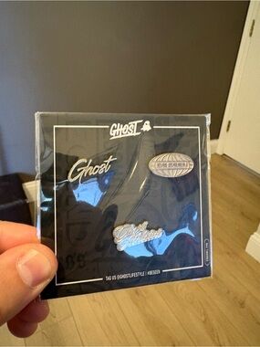 Ghost Lifestyle Logo Enamel 3 Pin Set - Silver - Brand New